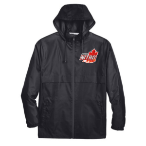 Black hooded jacket with Niagara Nitro logo